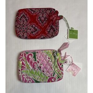 Vera Bradley Frankly Scarlet & Pinwheel Pink Small Cosmetic Handbags